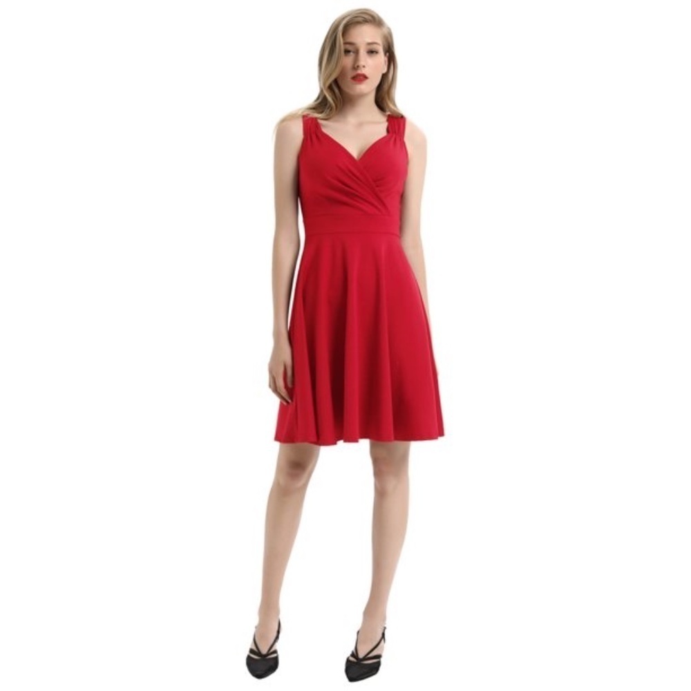 NWT Grace Karin Red Wrap Top Sleeveless Cocktail Party Dress Size Medium